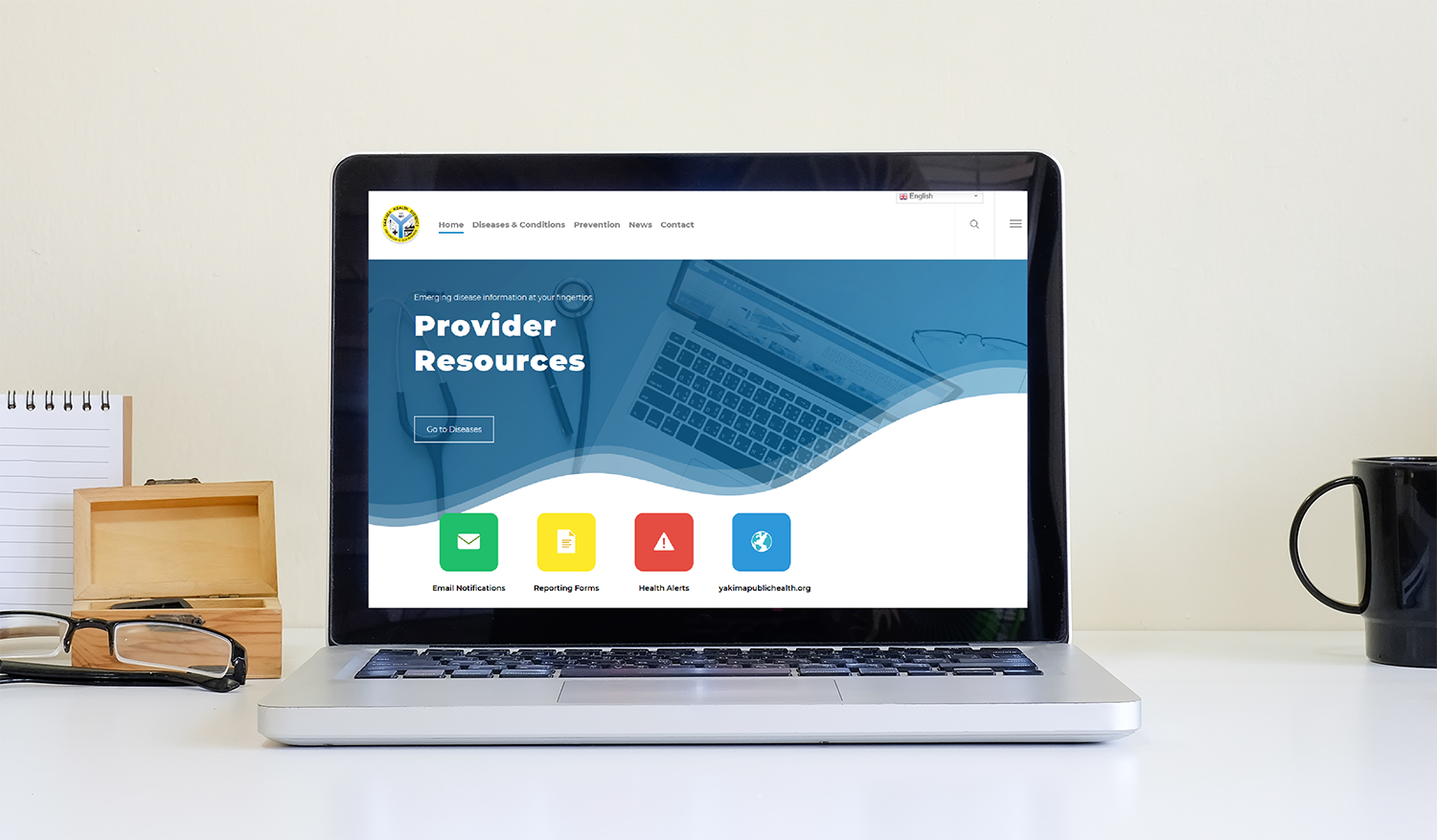 Laptop showing Provider Resources home page