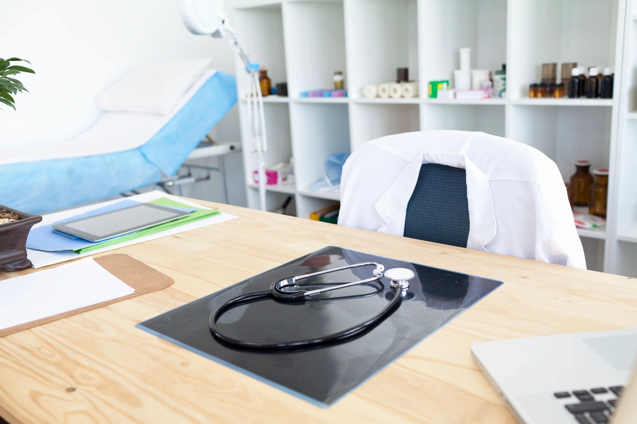 stethoscope on doctor desk